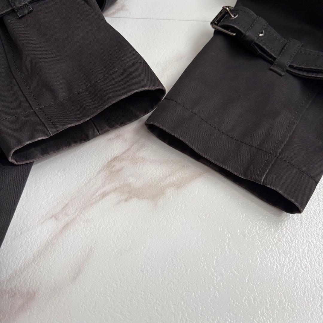 人気◆バーバリーブルーレーベル ライナー ベルト付 トレンチコート 黒 L