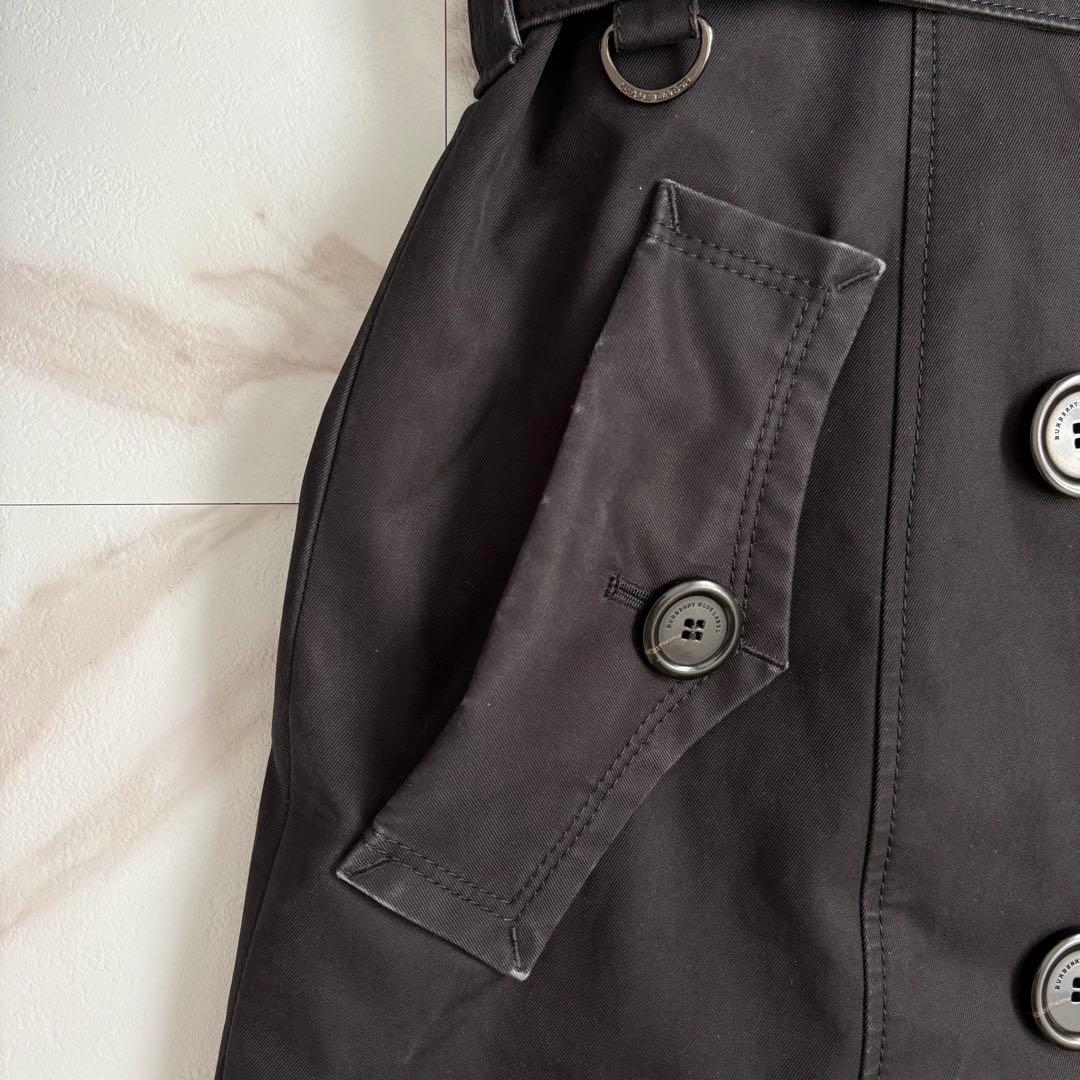 人気◆バーバリーブルーレーベル ライナー ベルト付 トレンチコート 黒 L