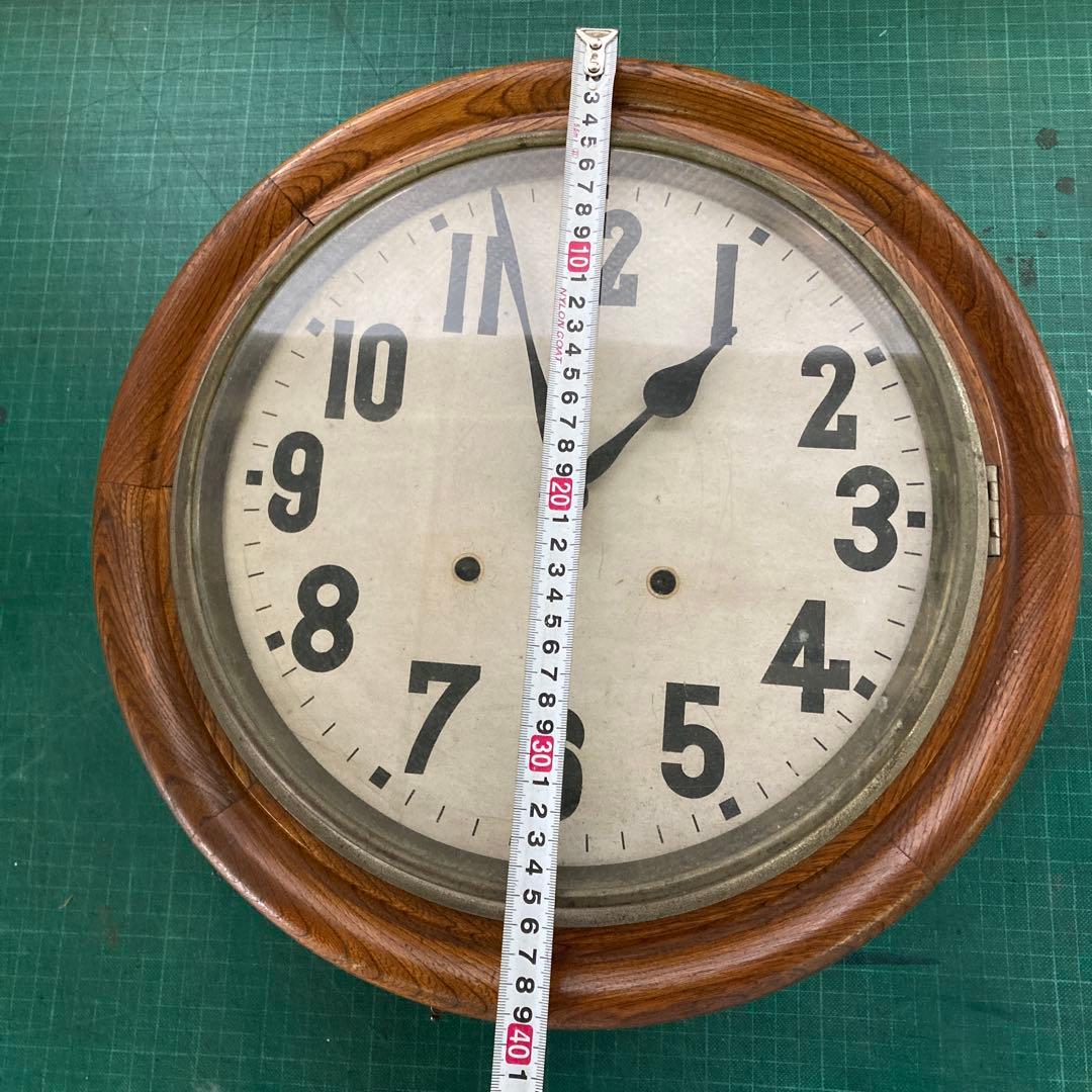 詳細不明 ジャンク 古いボンボン時計 丸型 欅 けやき 天然木 替えゼンマイ付き