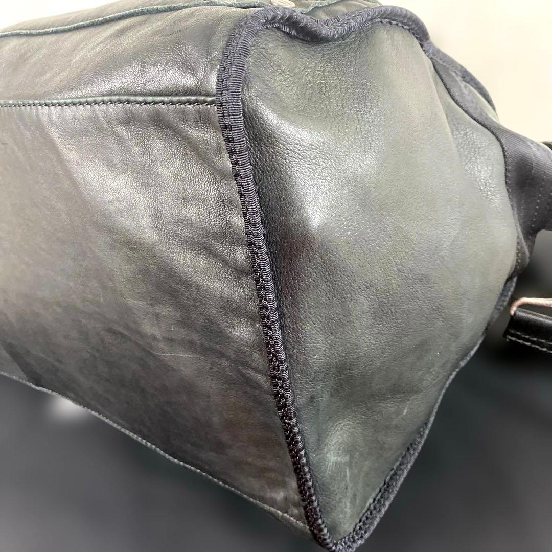 【美品】DIESEL 大型ボストンバッグ 2way Black leather