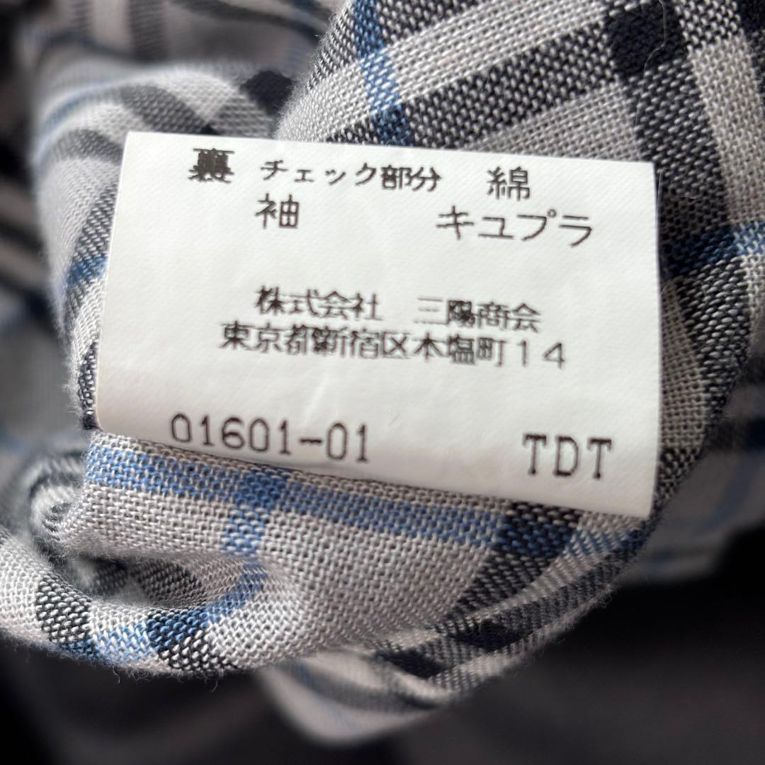 バーバリーロンドン　11号　グレー　ノバチェック トレンチコート　ロング　刺繍