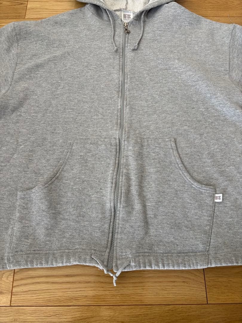 USA製 90s RUSSELL ラッセル ジップ パーカー グレー Lサイズ