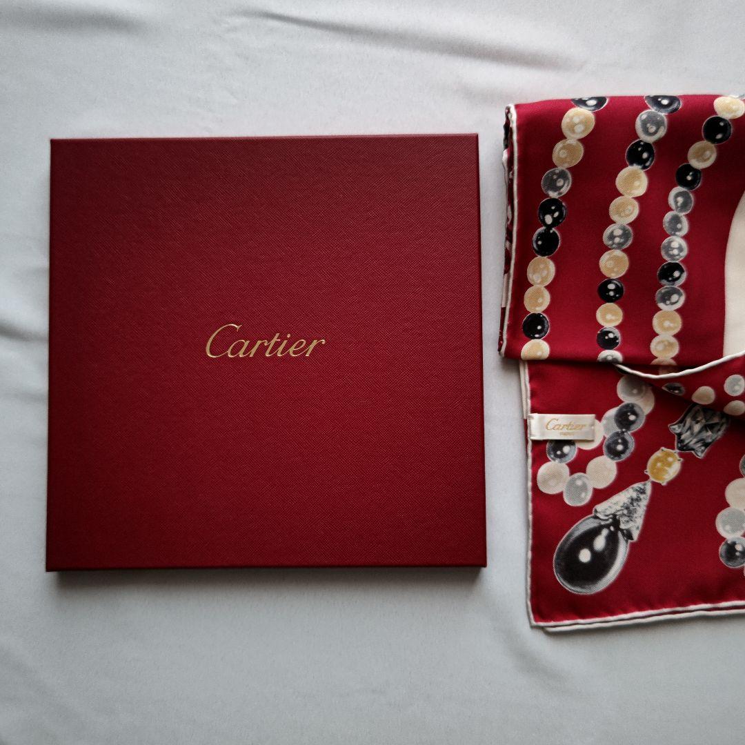 Cartier ジュエリー柄 シルクスカーフ