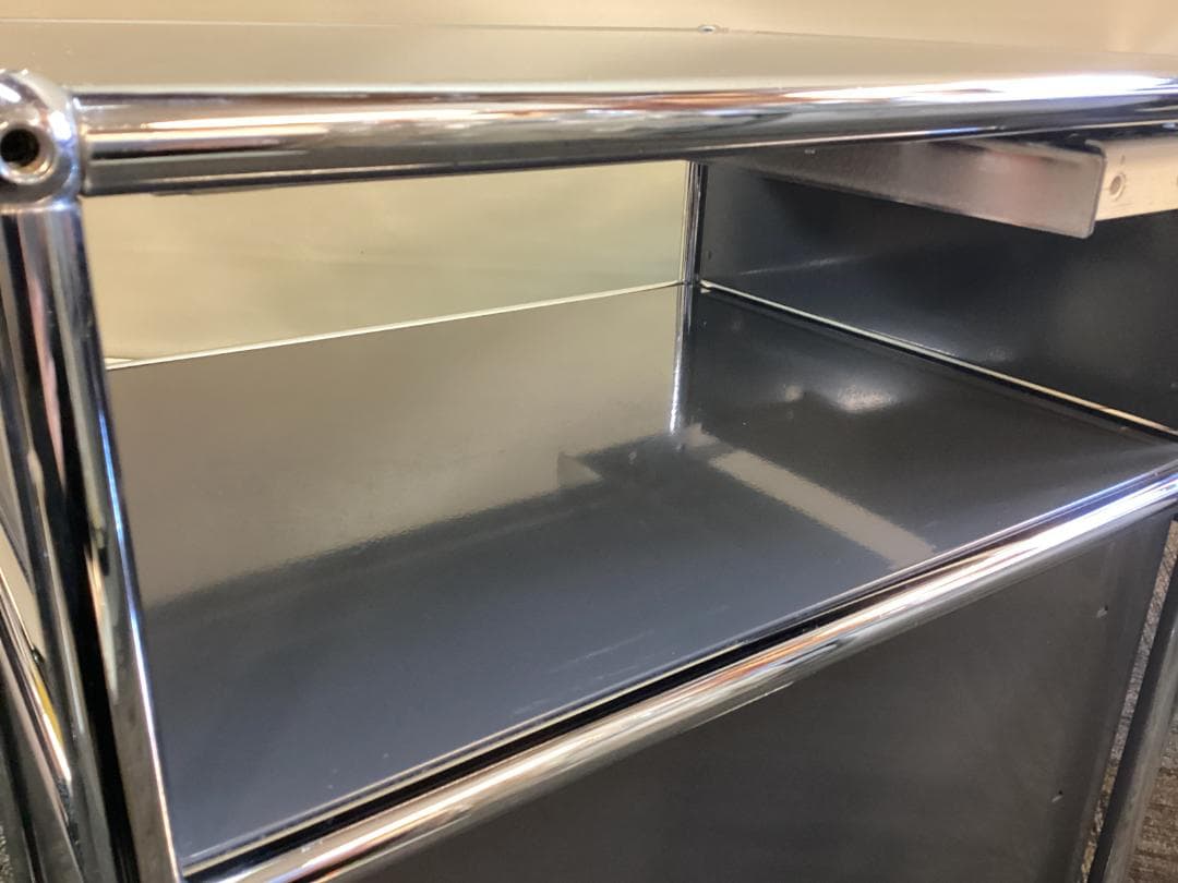 鍵付き　USMハラー　ロールボーイ　２段　デスクワゴン　アントラサイト　D