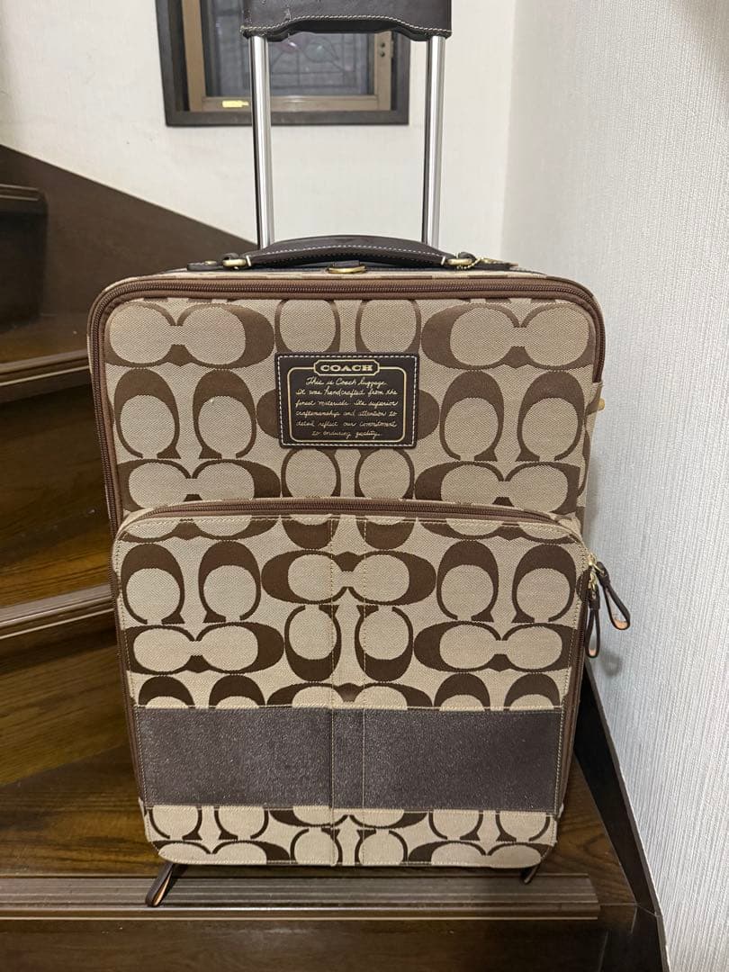 COACH 中型キャリーケース ブラウン