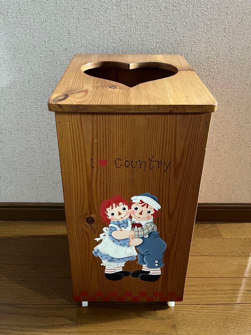 カントリー家具 Raggedy アン＆アンディ　ダストボックス　ゴミ箱
