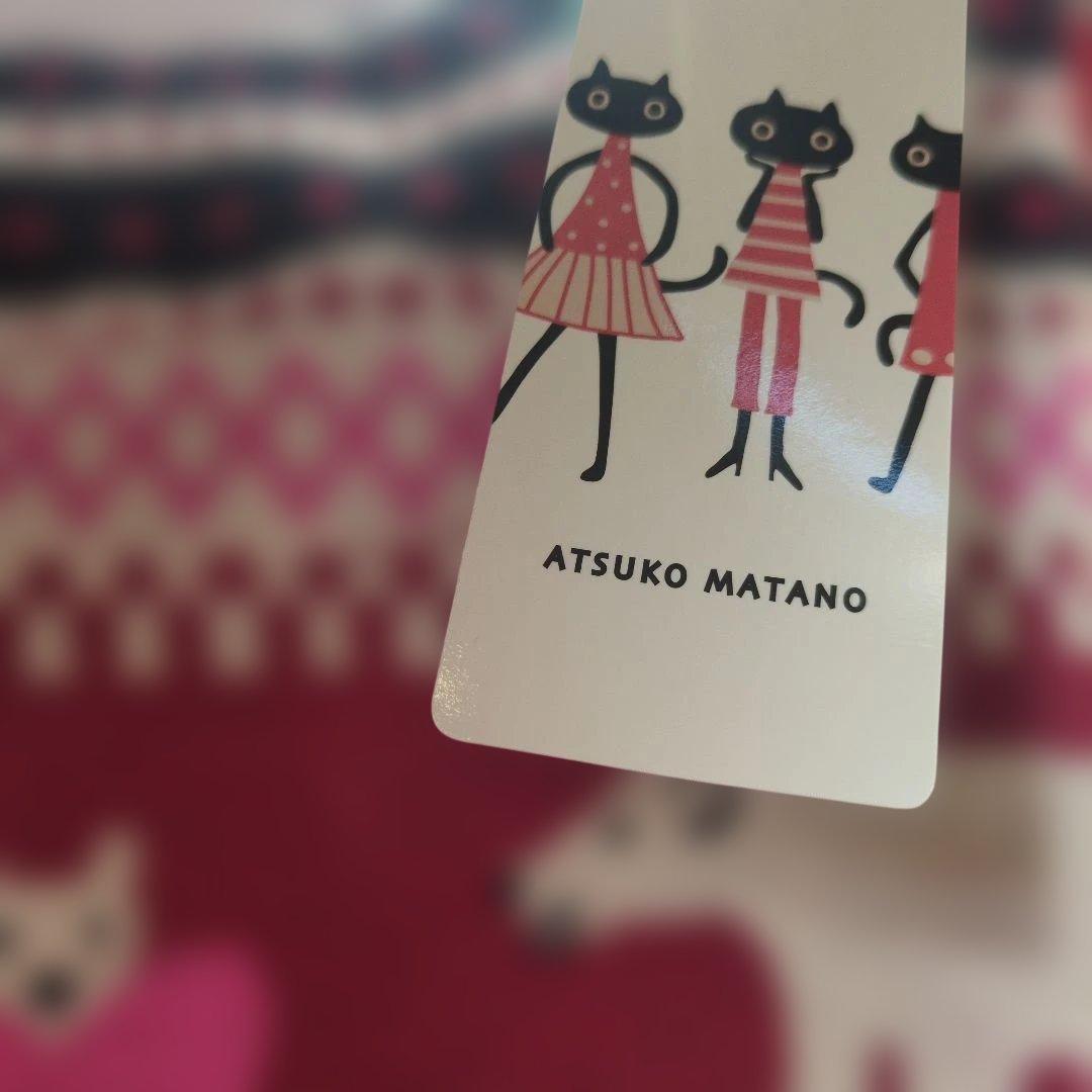 マタノアツコ　割烹着　エプロン　しろくまとゆき　レッド