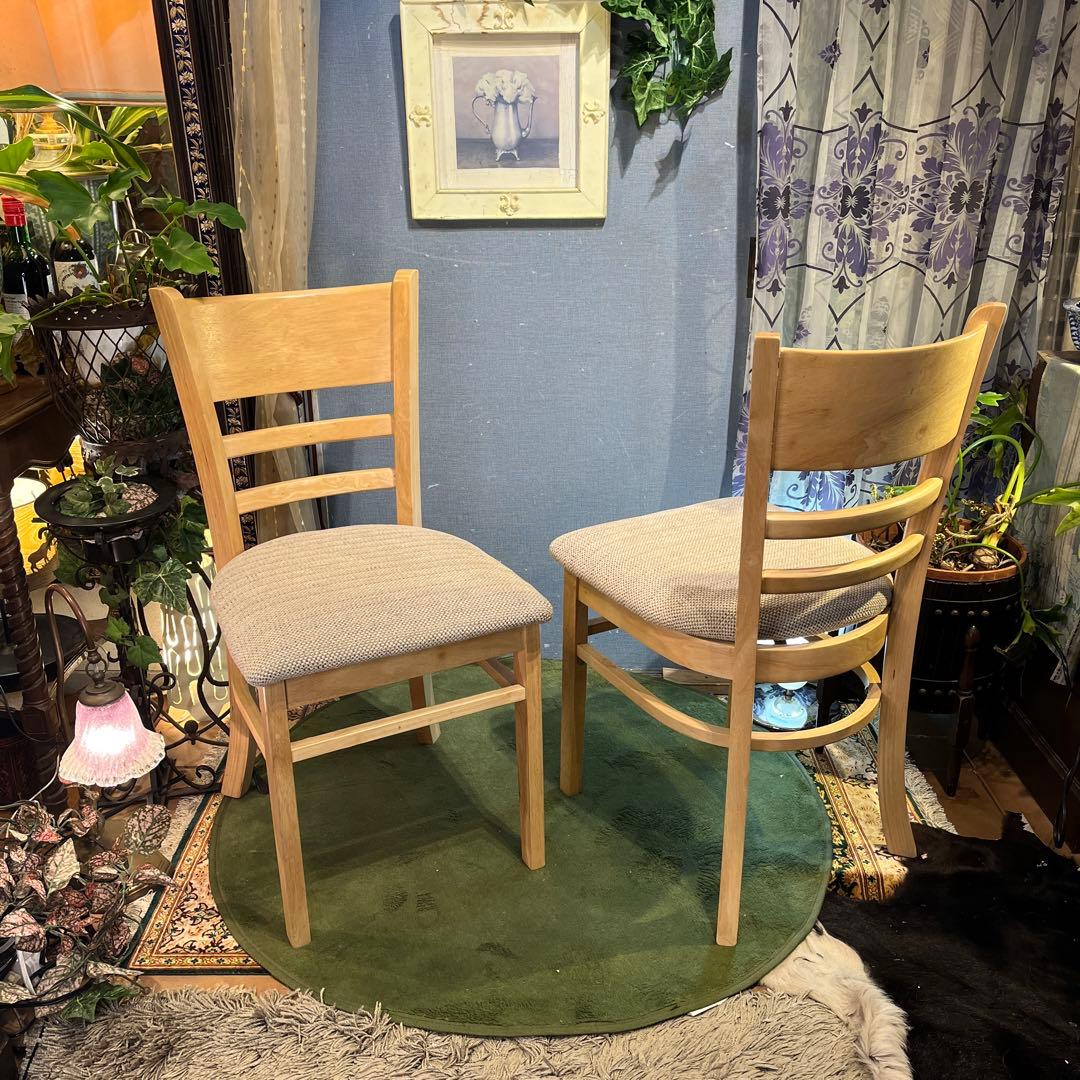 Sale L０　２脚セット　ナチュラルウッド　　ブークレ　ダイニングチェア