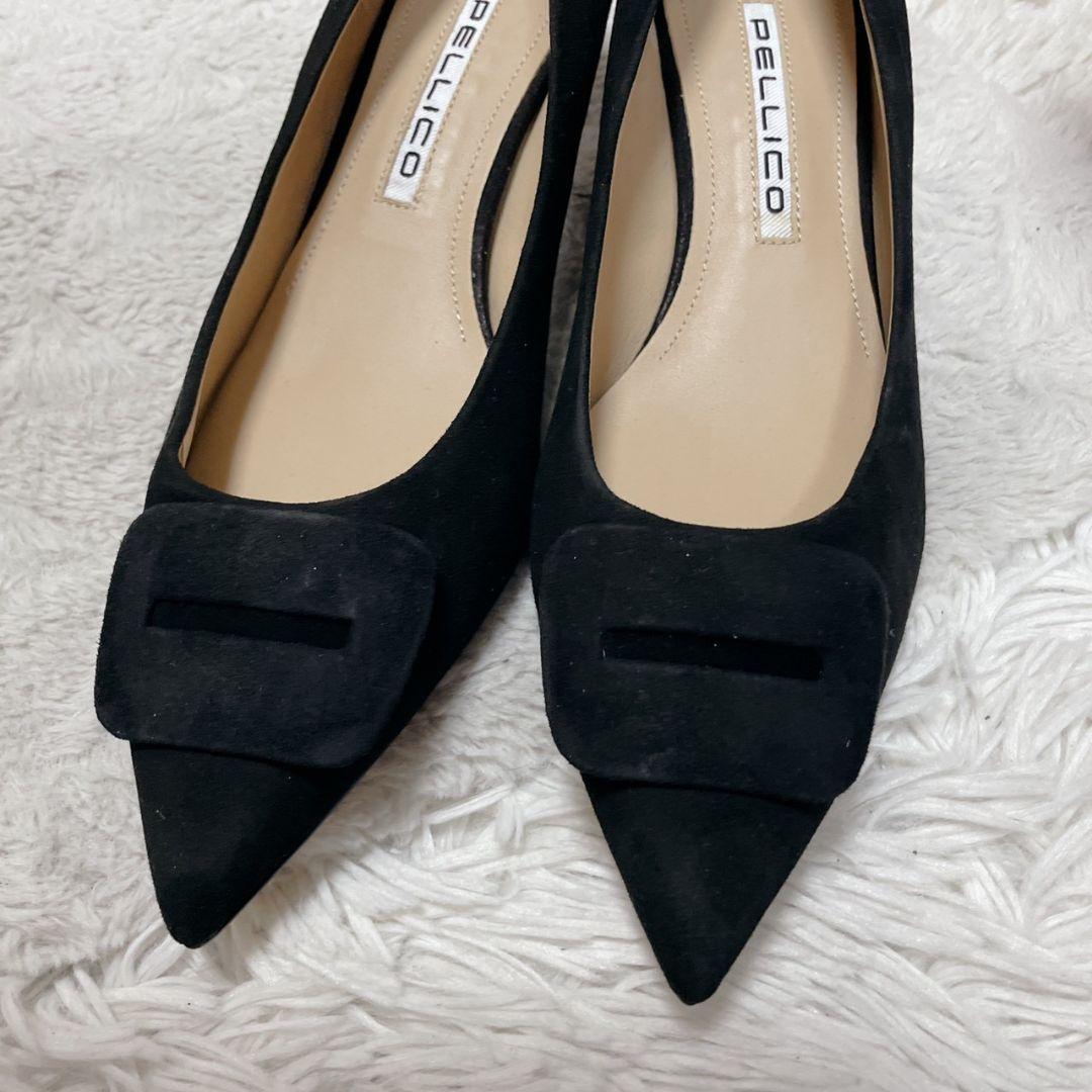 ペリーコ　スエード　バックル　パンプス　ブラック　レディース　アネッリ