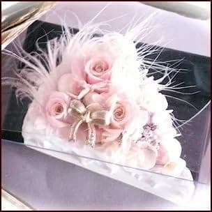 プリザーブドフラワーケーキ リボンピンク ギフトケース付き✰