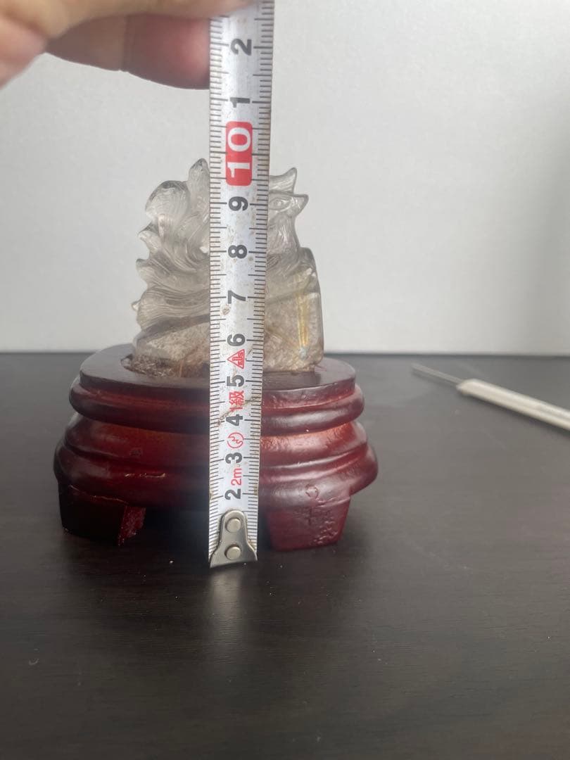 最終値下げ　太陽放射ガーデンルチル九尾彫り物　専用台座