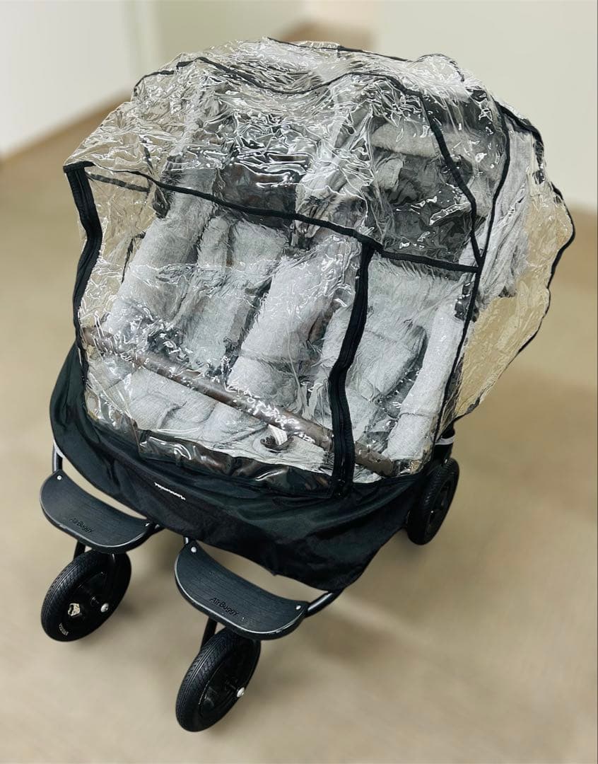 良好 AirBuggy エアバギー COCOココダブル 双子用 レインカバー付き