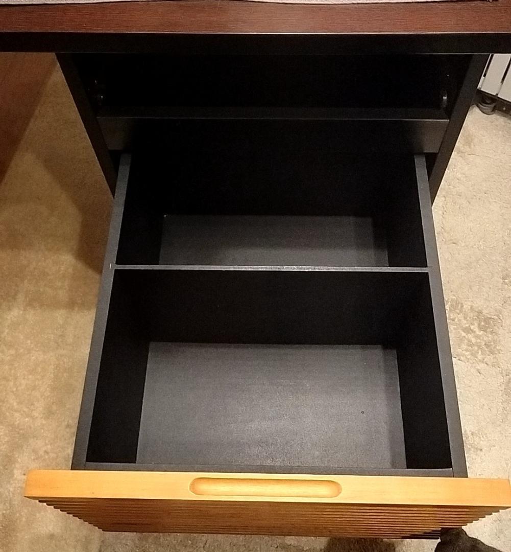 学習・パソコン用モダンデスク 引出し付き木製木目調机