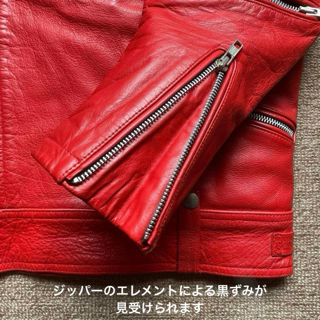 ルイスレザー ポールスミス ライダースジャケット M サイクロン レッドイヤー