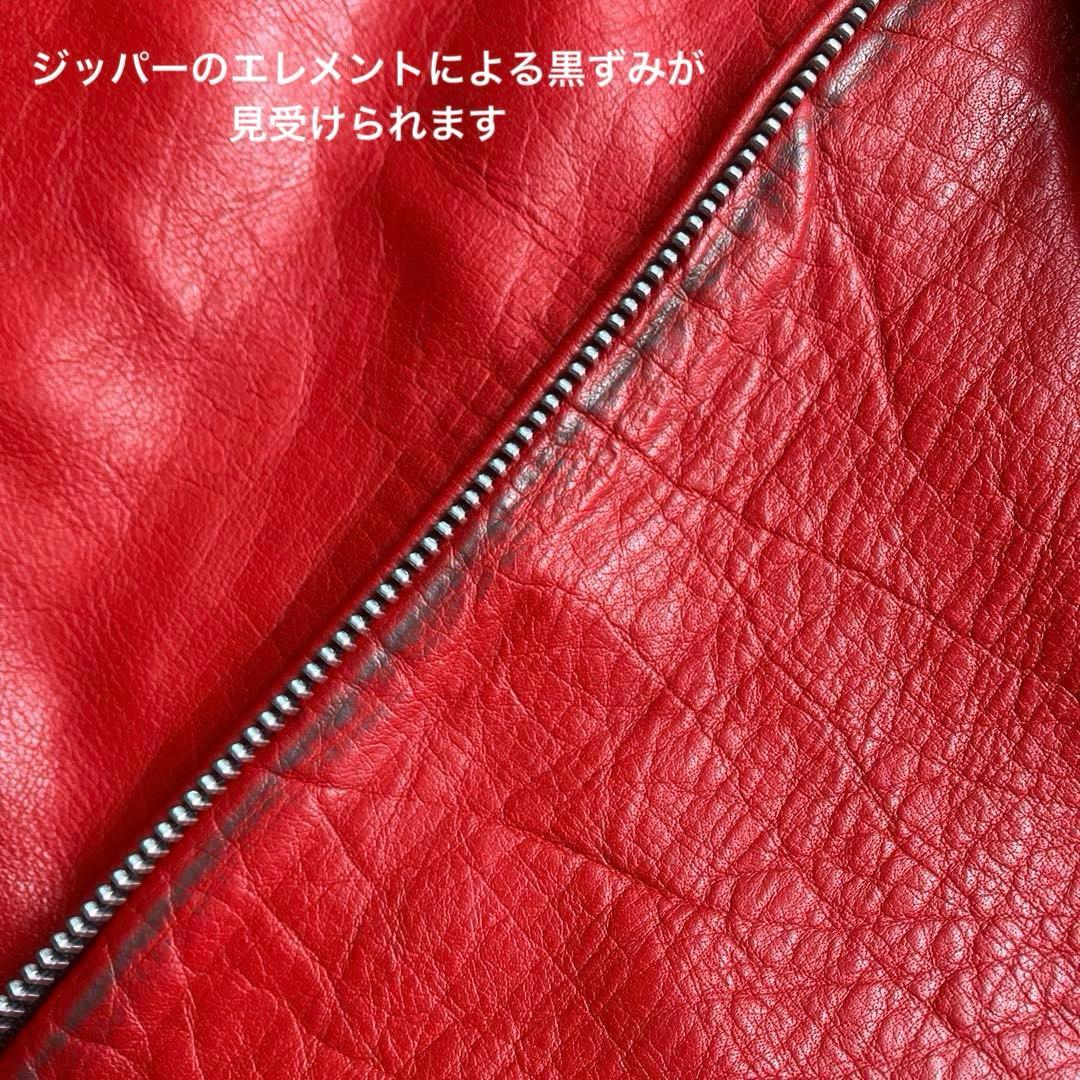 ルイスレザー ポールスミス ライダースジャケット M サイクロン レッドイヤー