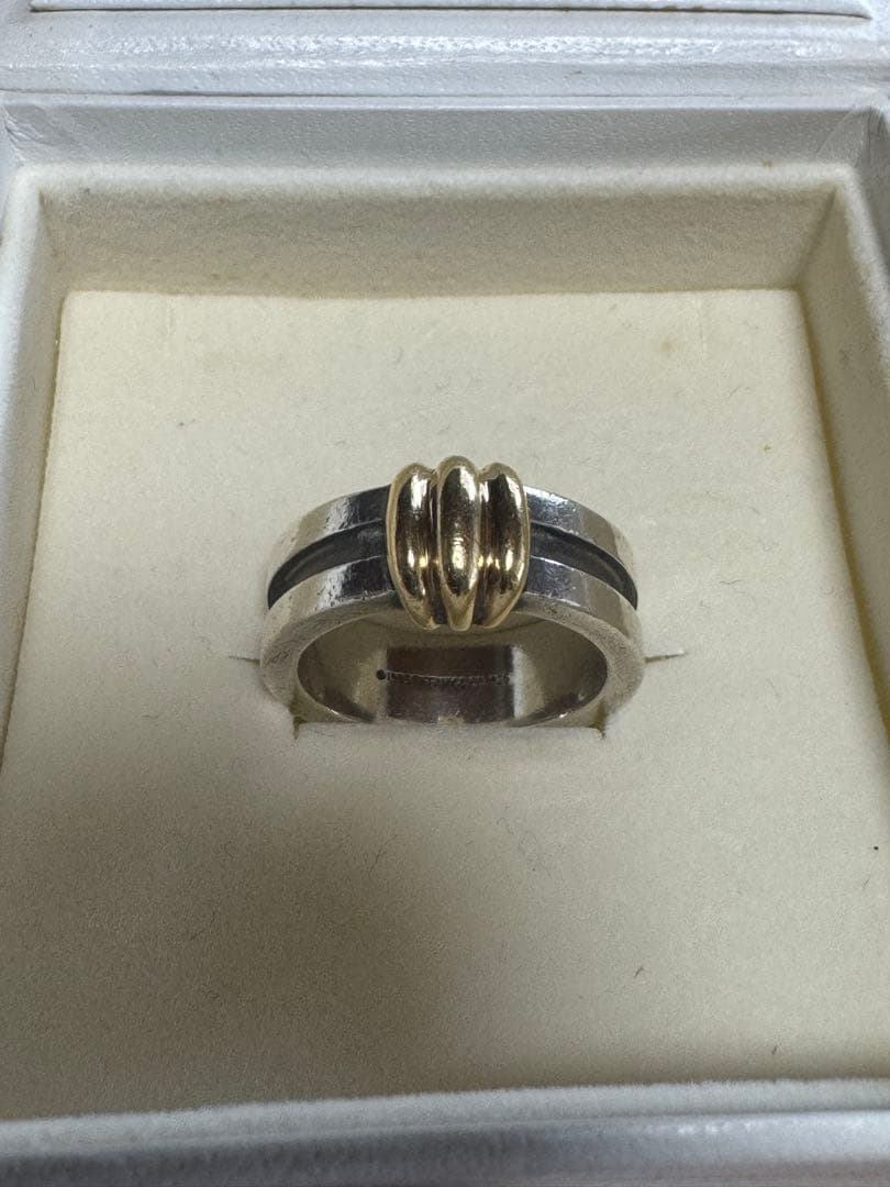 Tiffany & Co. グルーブド ウィズ 3ロウ リング　14号