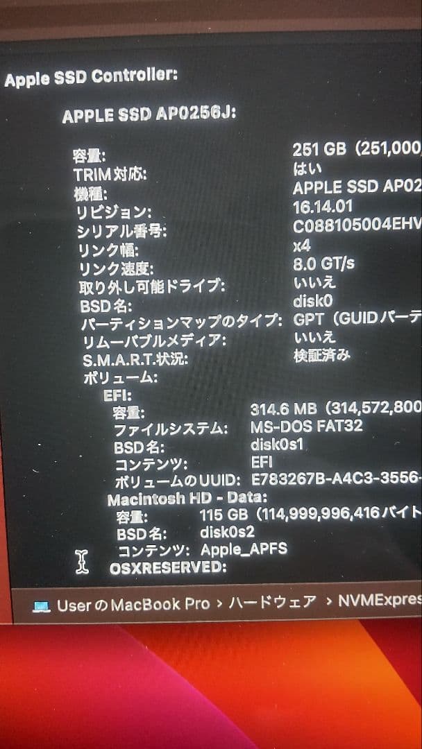 MacBook本体 macbook pro A1708