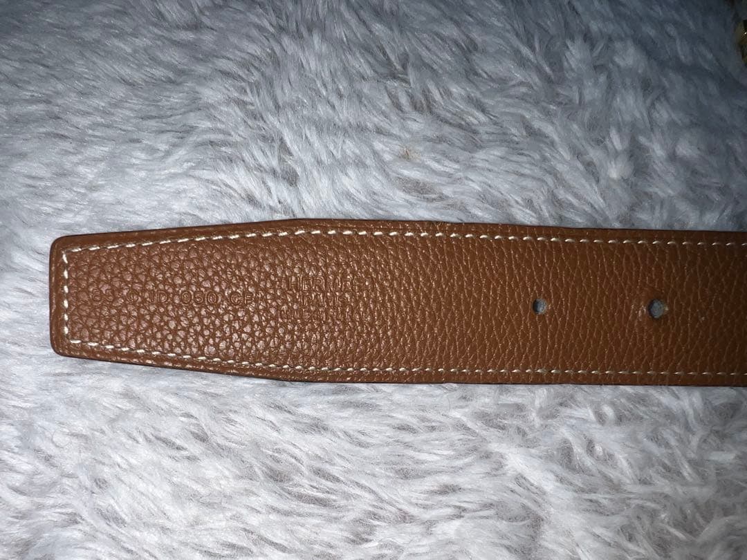 エルメス　Hバックル レザーリバーシブルベルト 85 C ID 050 CF