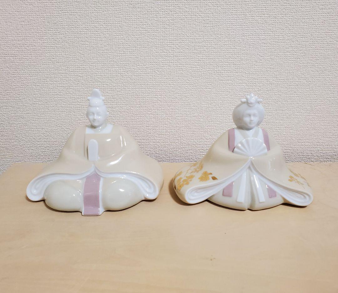 新品 陶磁器 製雛人形 くすみカラー ゴールド装飾 韓国風