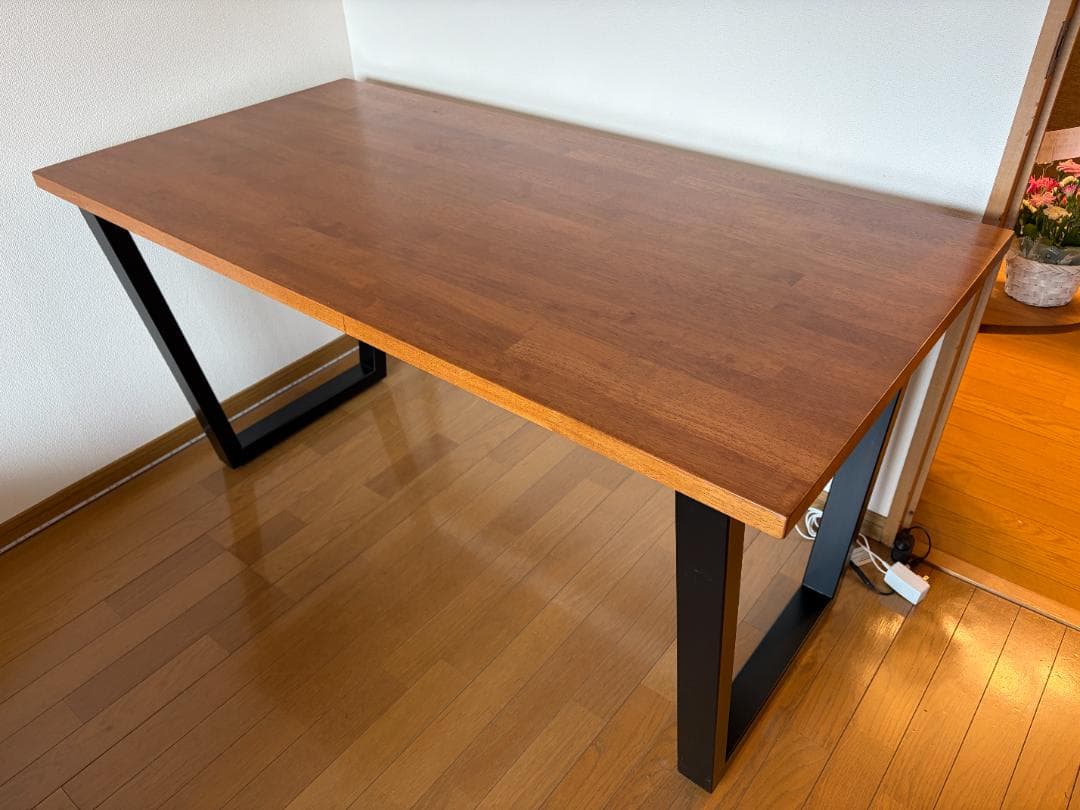 【美品】KANADEMONO THE TABLE ラバーウッドブラウン