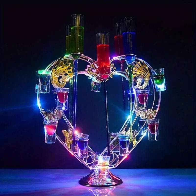 ホストキャバクラ等☆テキーラ観覧車ハート型24穴LED酒ボルトの表示棚酒棚ワイン