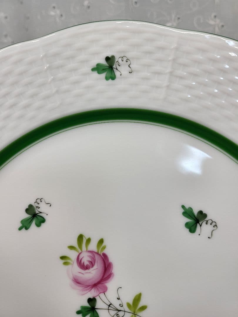 未使用近✨ヘレンド ウィーンの薔薇 プレート 中皿 ピンク ローズ 23cm①