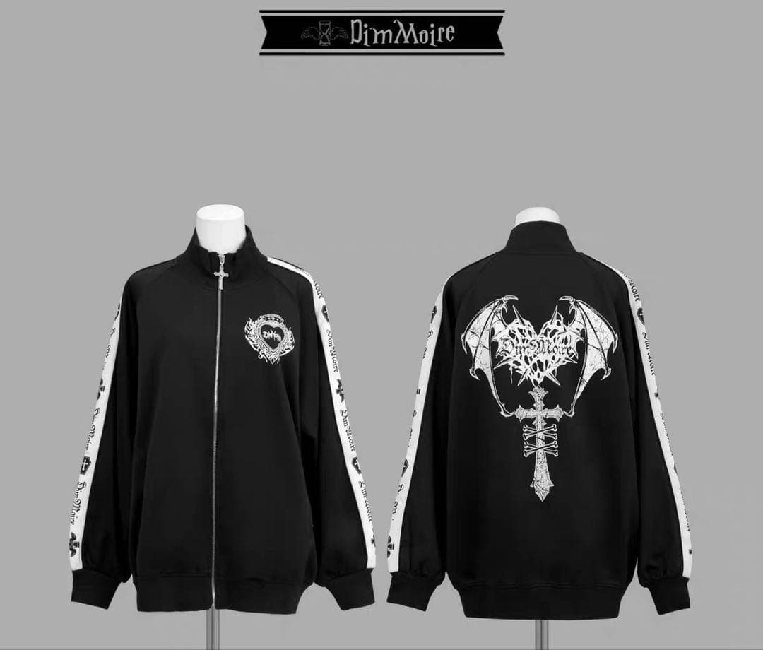 【DimMoire】 ロゴプリントジャージトップス ブラック M