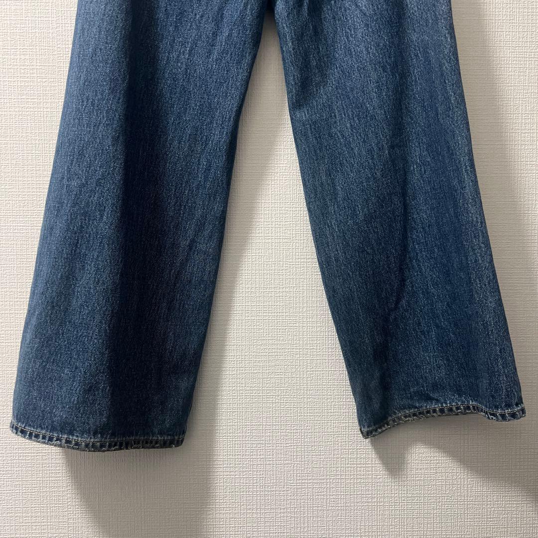 パンツ MOUSSY CROSS WAIST WIDE STRAIGHT D/BLU