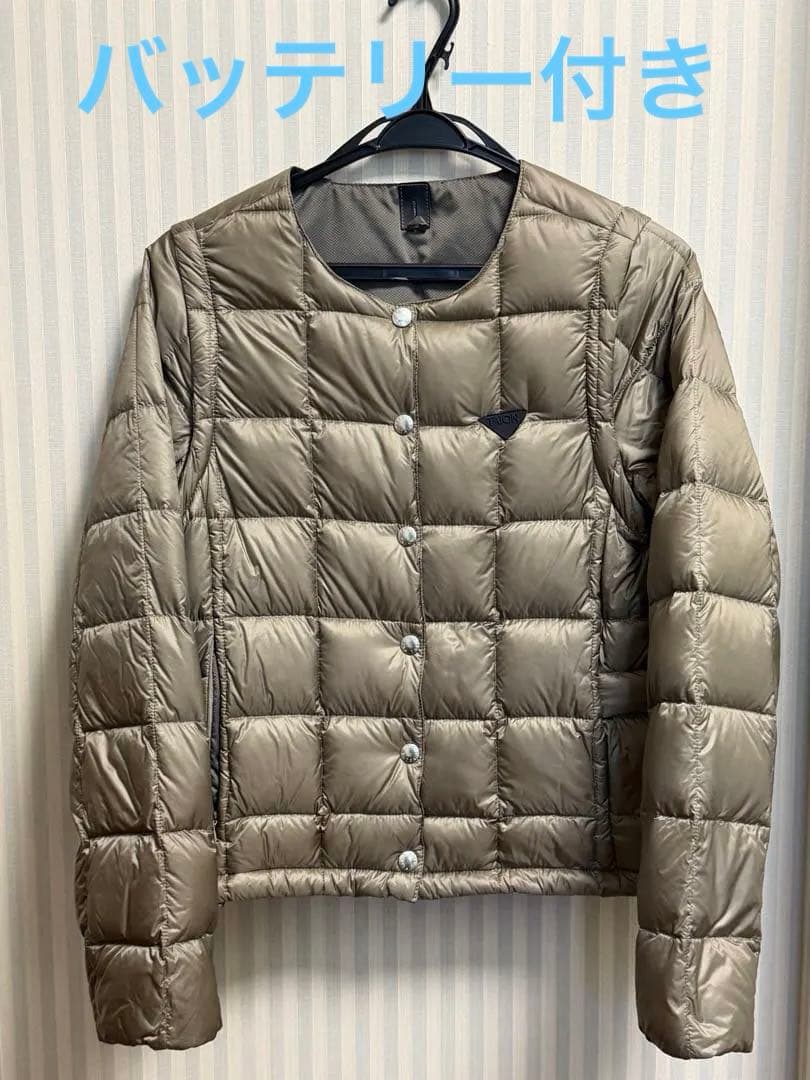 TAION EXTRA カーキダウン Sサイズ　動作確認済み　バッテリー付き