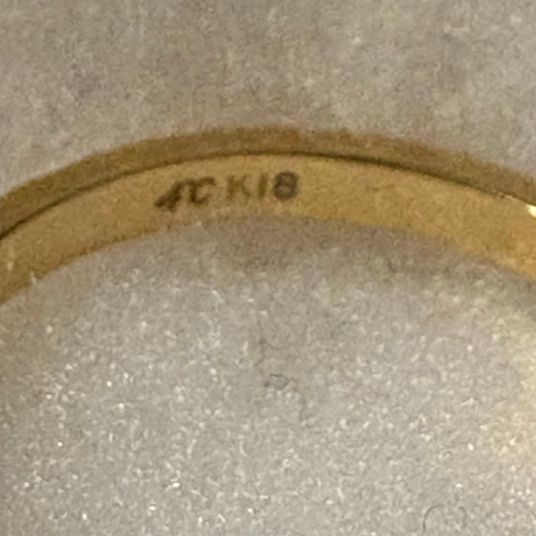 K18YG ハンマード (槌目加工)ピンキーリング　#4