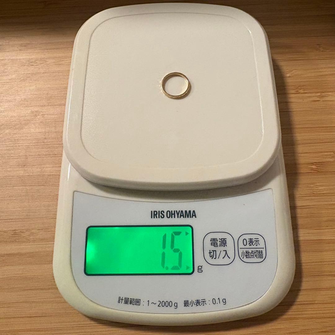 K18YG ハンマード (槌目加工)ピンキーリング　#4