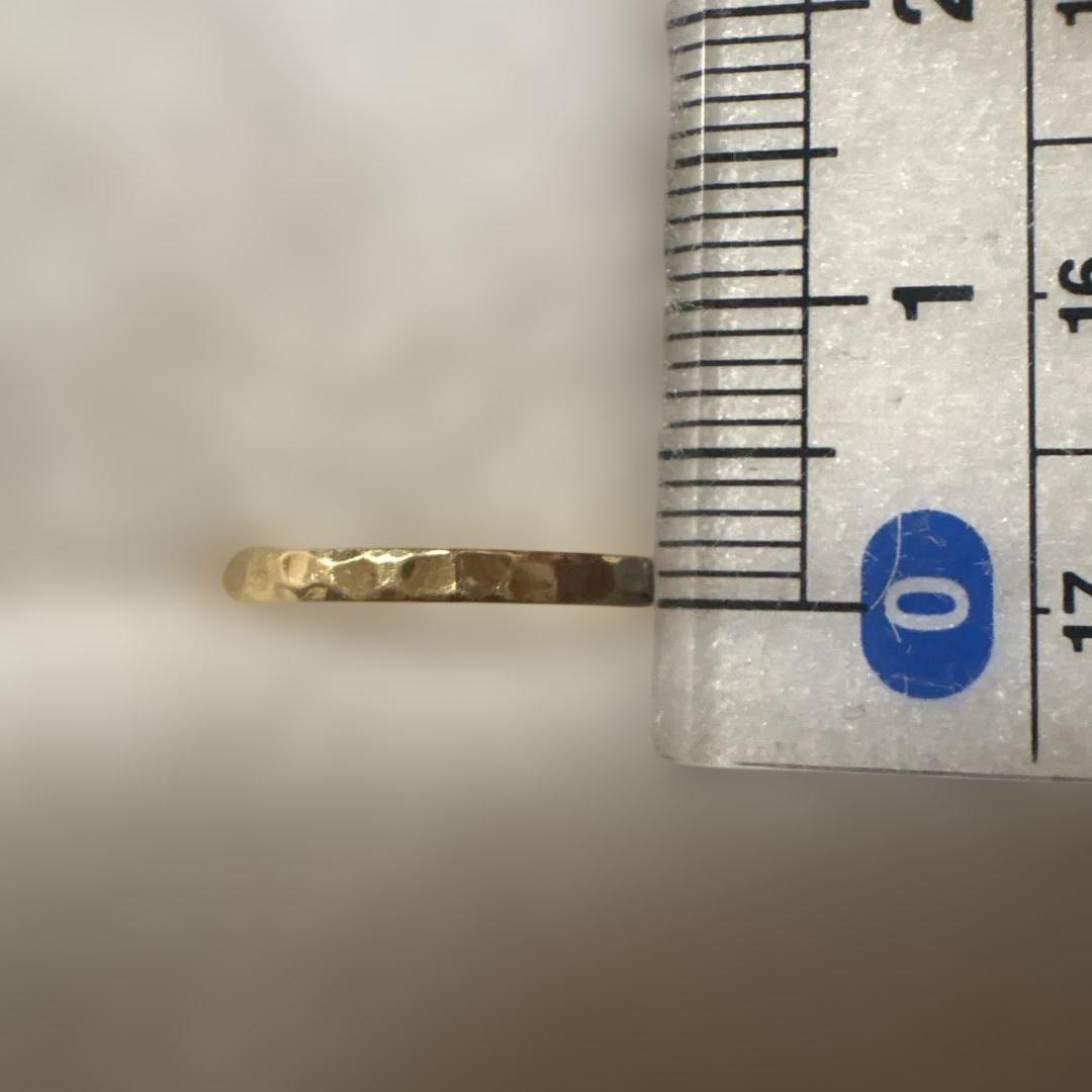 K18YG ハンマード (槌目加工)ピンキーリング　#4