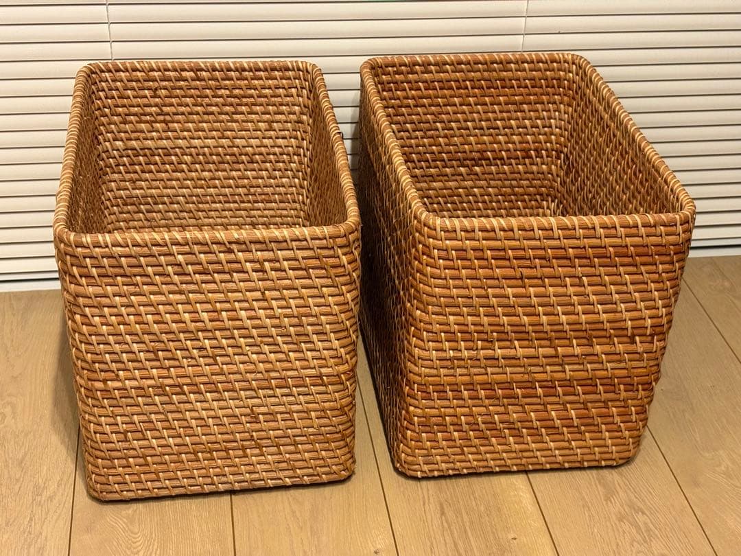 無印良品 ラタン長方形バスケット 特大