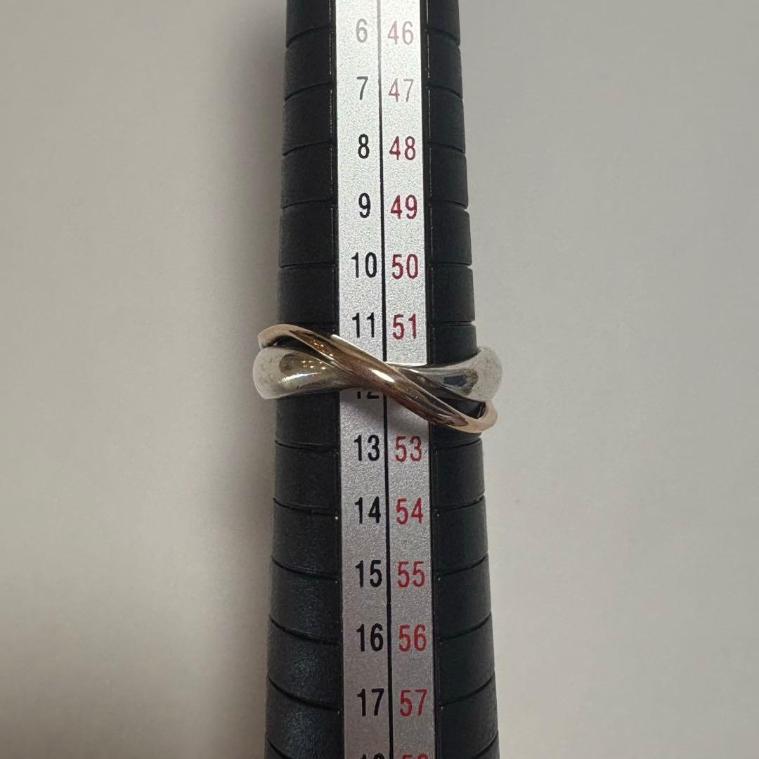 4°C　K10　シルバー　コンビ　リング