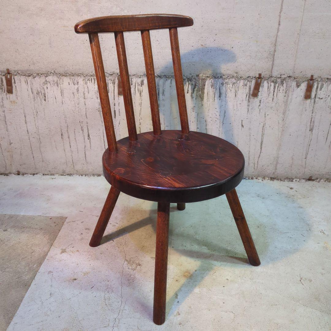 指物家具 矢澤金太郎 檜 スピンドルダイニングチェア 拭き漆 ヴィンテージ ②