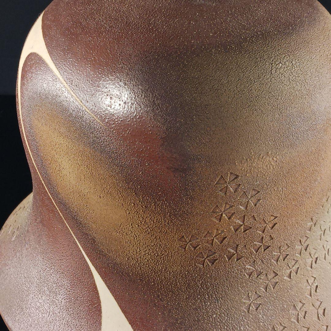 Y2295-5 備前焼 大壷 花瓶 花生 陶印有 高さ41㎝