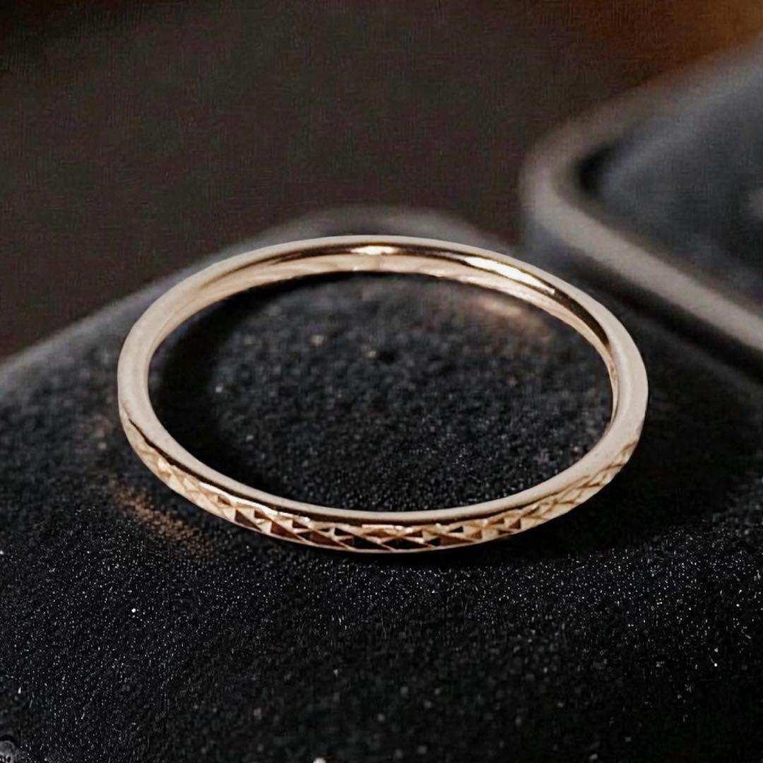 美品ete エテ k10 ピンクゴールド クレールカットリング 9号