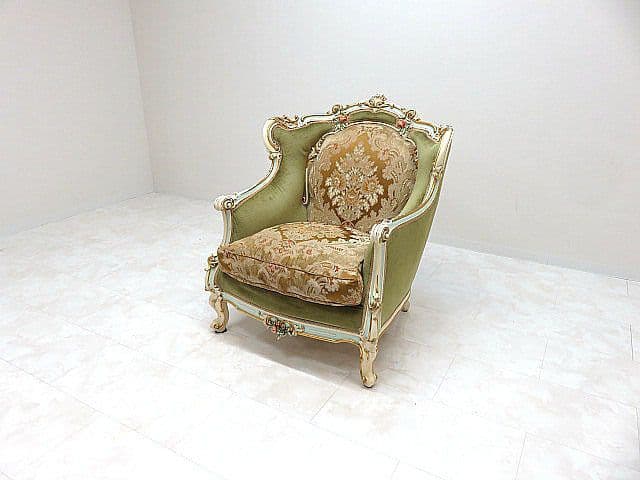 マリオ・コルチャゴ（フラテリ・オリッジ） 1人掛けソファ ロココ様式 金華山張地