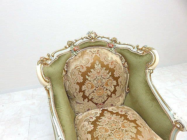 マリオ・コルチャゴ（フラテリ・オリッジ） 1人掛けソファ ロココ様式 金華山張地