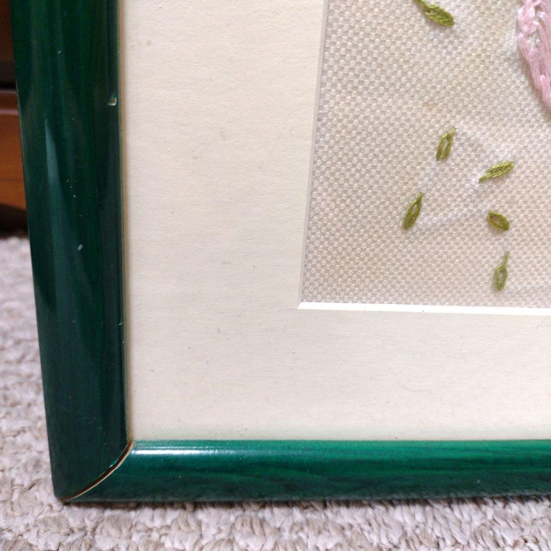 刺繍フレーム　額入り壁かけ飾り　大判
