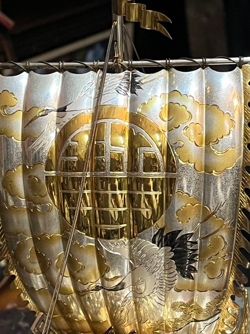 銀製鳳凰寳船、銀製鳳凰宝船、銀製鳳凰宝船2号、銀製宝船、ケース36センチ