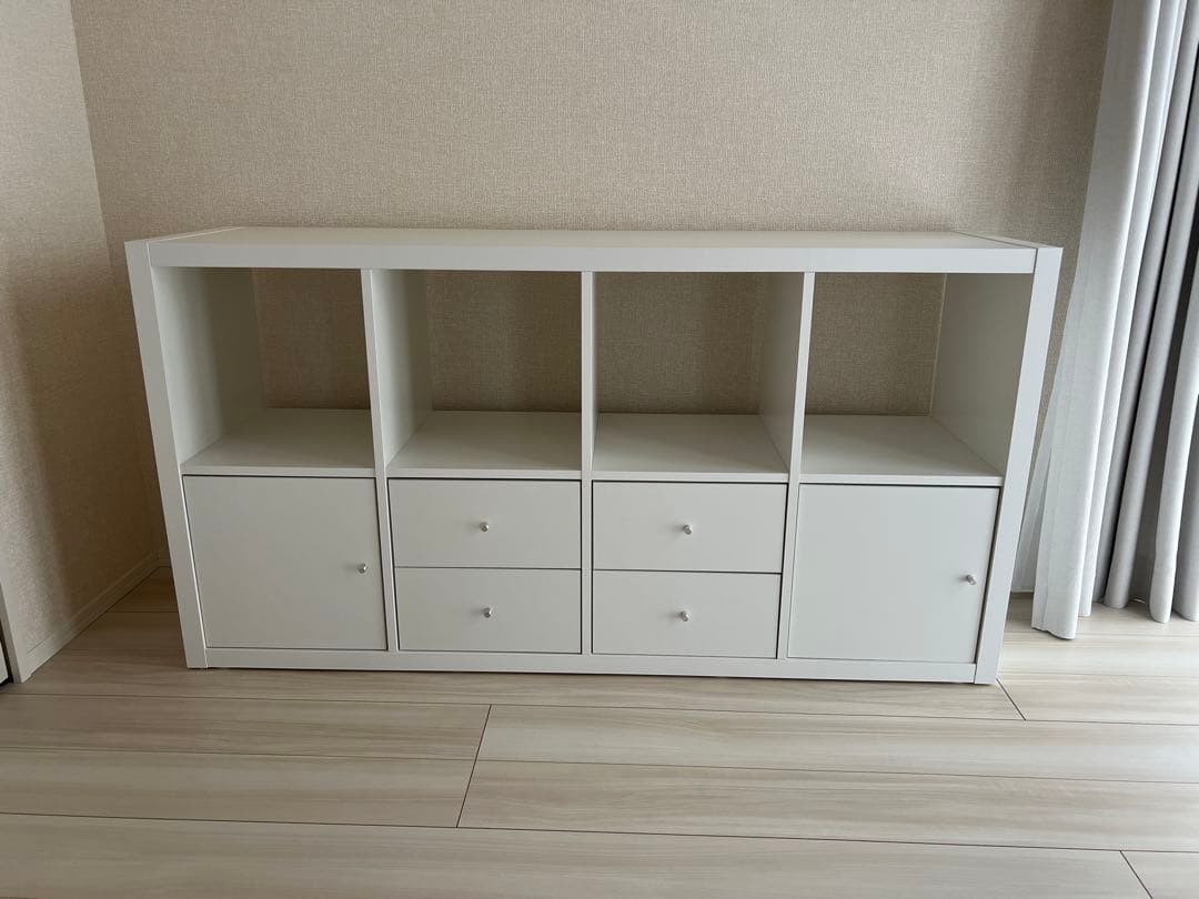 KALLAX カラックス シェルフユニット インサート4個付き, ホワイト