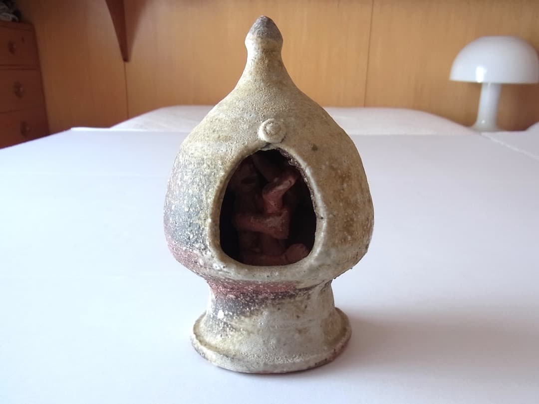 森岡成好『焼き締め・宝珠』／古民藝 李朝 骨董 パナリ やちむん 安南 黒高麗