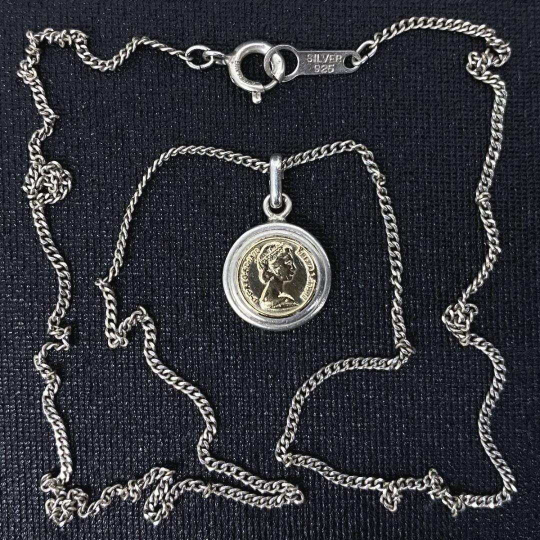 OLD K18 エリザベス  シルバー925 メタルネックレス 44cm