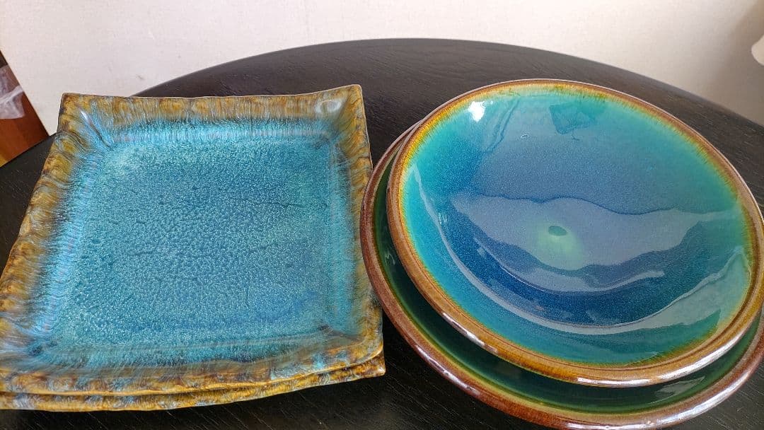 【小樽焼】大皿・角皿4点セット