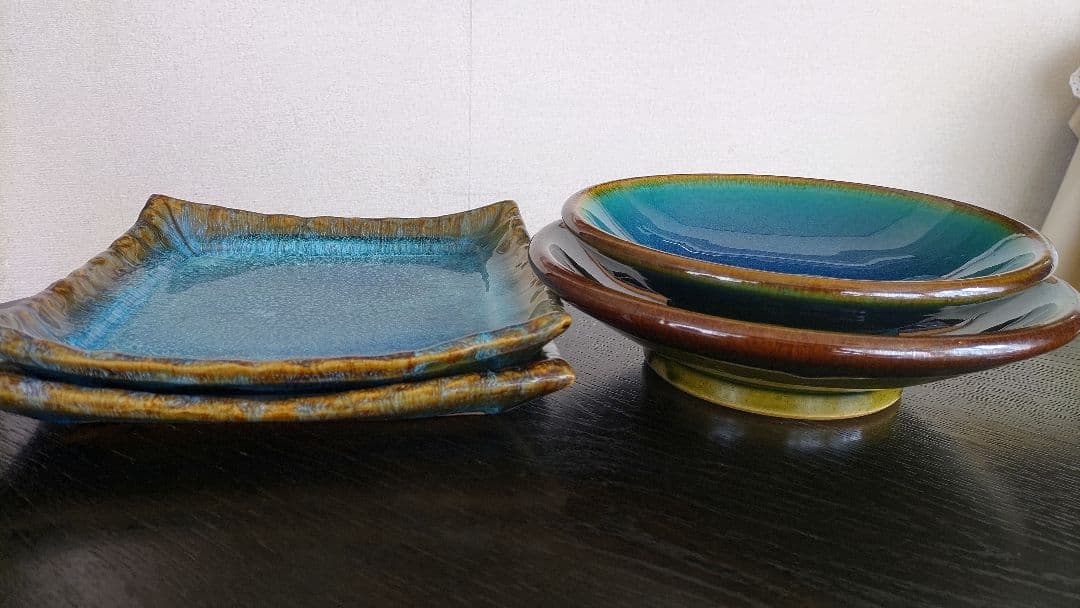 【小樽焼】大皿・角皿4点セット