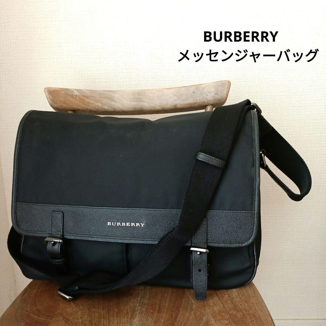 BURBERRY　メッセンジャーバッグ 　ショルダーバッグ　ナイロン/レザー