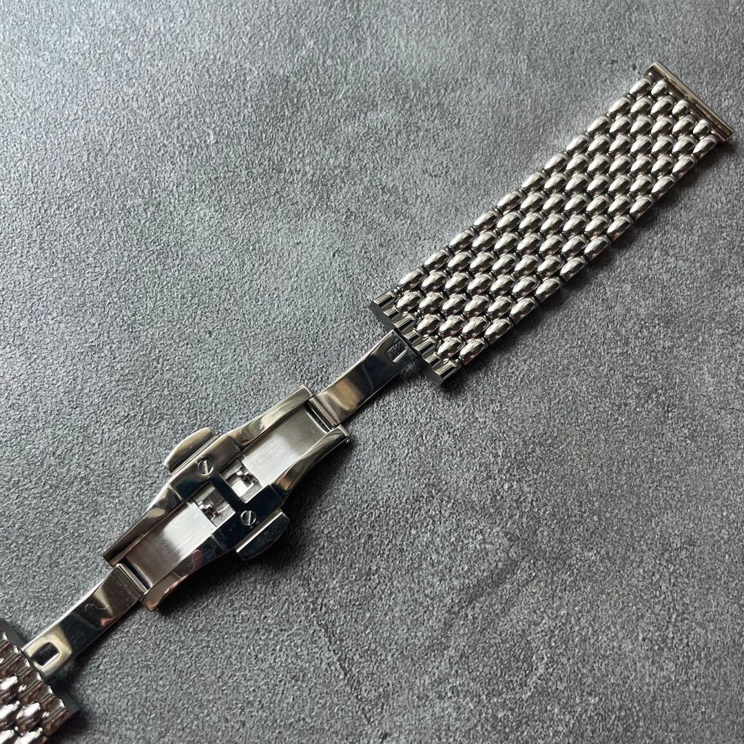 中古美品 ライスブレス 無垢19mm バタフライバックル 腕時計ブレスレット