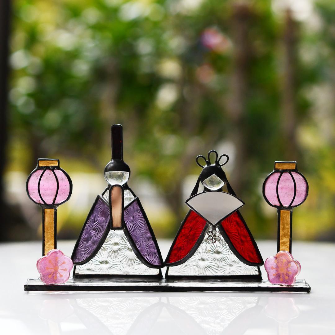 まるもち　ステンドグラス　お雛様　お月見