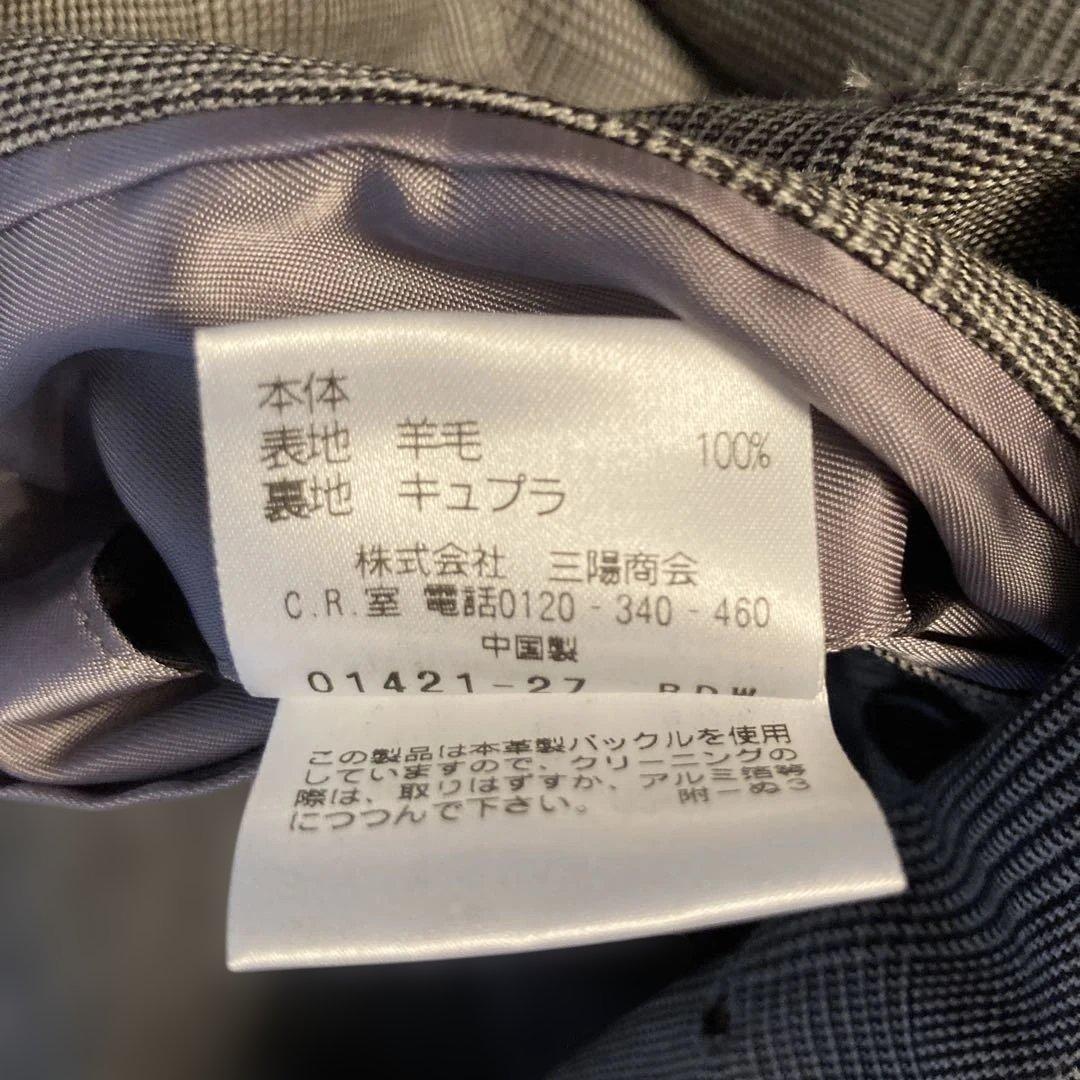 Paul Stuartグレー チェック トレンチコートL